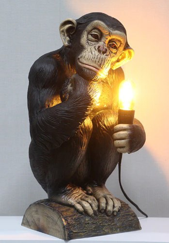 Adeodata Monkey Chimp Light Table Top Statue