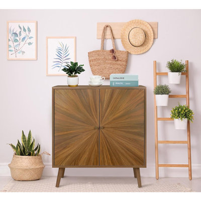 Modern Sideboard Buffet With Crafted Door, Mid-Century Wood Accent Cabinet