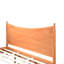 Structure de lit plateforme classique en bois massif de style très grand classique avec tête de lit courbée, pieds en bois d'hévéa, support de lattes, aucun sommier nécessaire, chêne miel