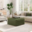 Repose-pieds carré en velours côtelé vert l 29,75 po x P 29,75 po x H 15,25 po