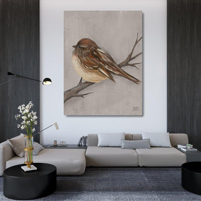 «Red Bird Barrel Studio Reynolds, Jade», art sur toile tendue: Winter Bird III
