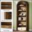 Bibliothèque chic en bois arqué, étagère de présentation au design élégant pour l'organisation de la maison et du bureau