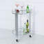 2 Tier Tea Wine Serving Cart for Kitchen, 75cm Drinks Metal and Tempered Glass Bar Trolley