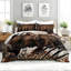 Ensemble d'édredon Brown Bear Forest Scene, ensemble de literie Woodland avec 2 taies d'oreiller, literie douce et lavable à la machine, édredon toutes saisons-123021195