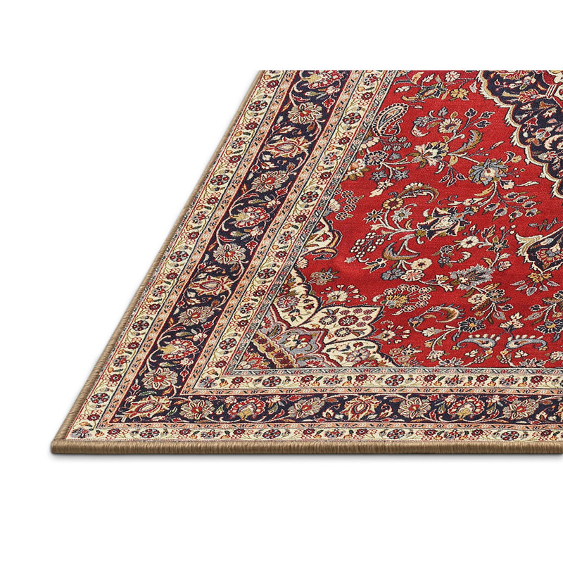 Tapis décoratif rouge sumaiyah oriental, Rectangle 5 pi x 8 pi