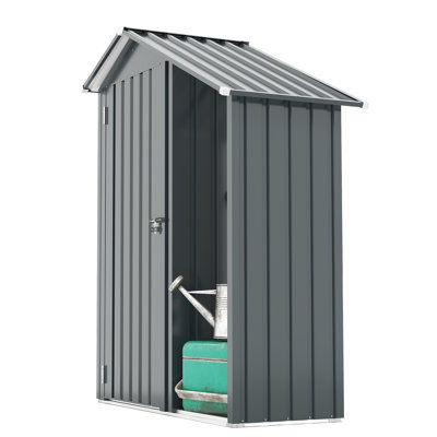 Armoire 2-en-1 en métal galvanisé pour le jardin et l'intérieur, conception imperméable, instructions d'assemblage transparentes, système de verrouillage, brun, cadre de 60 lb, capacité de rangement en acier de 70 lb, idéale