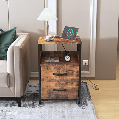 Commode de tiroir pour chambre à coucher avec station de charge, tiroir SOowerY ...