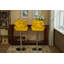 Tabourets de bar contemporain à hauteur réglable touffetés, ensemble de 2-941611884