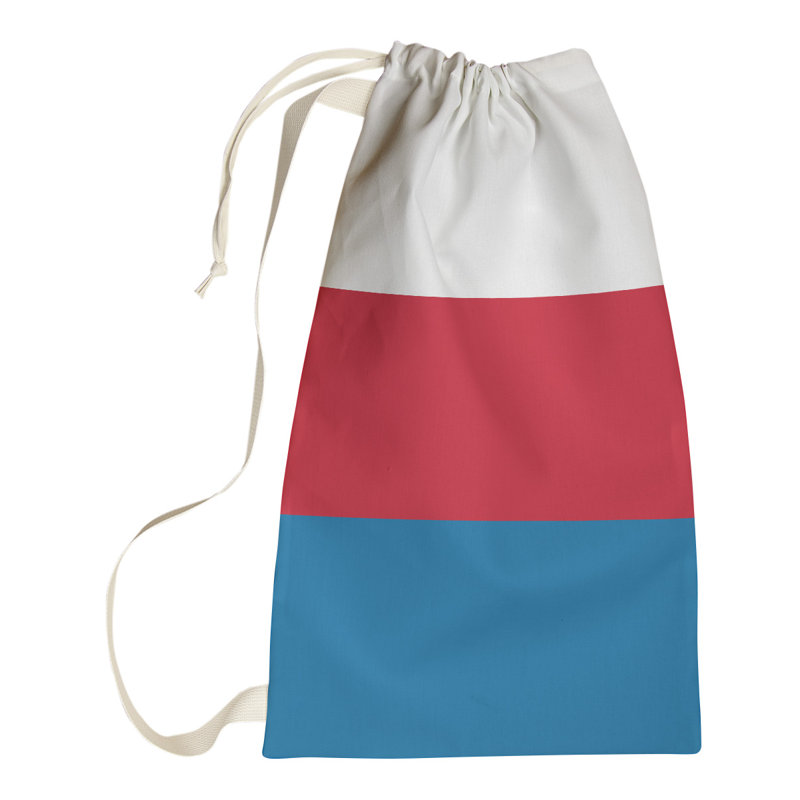 Fabric Laundry Bag with Handles, Medium (36" H x 28" W x 1.5" D), Pittsburgh White/Red/Powder Blue