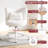 Faux Fur Bow Back Swivel Accent Chair Vanity Stool Armless Task Chair With Cushion-1169844722