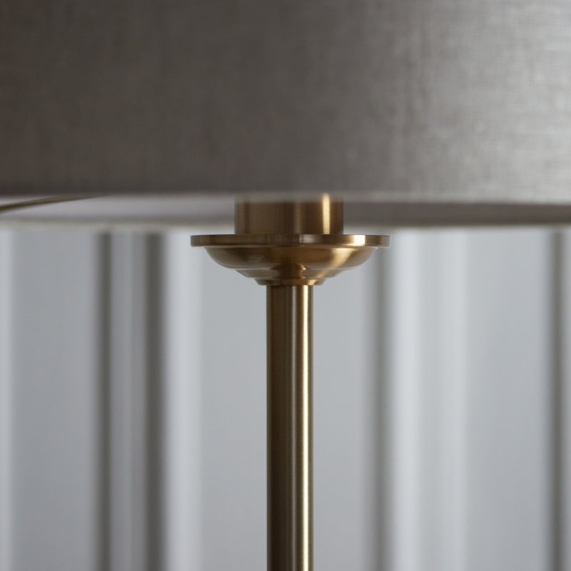 Landover 1-Light Floor Lamp, Brown, Vintage Brass l