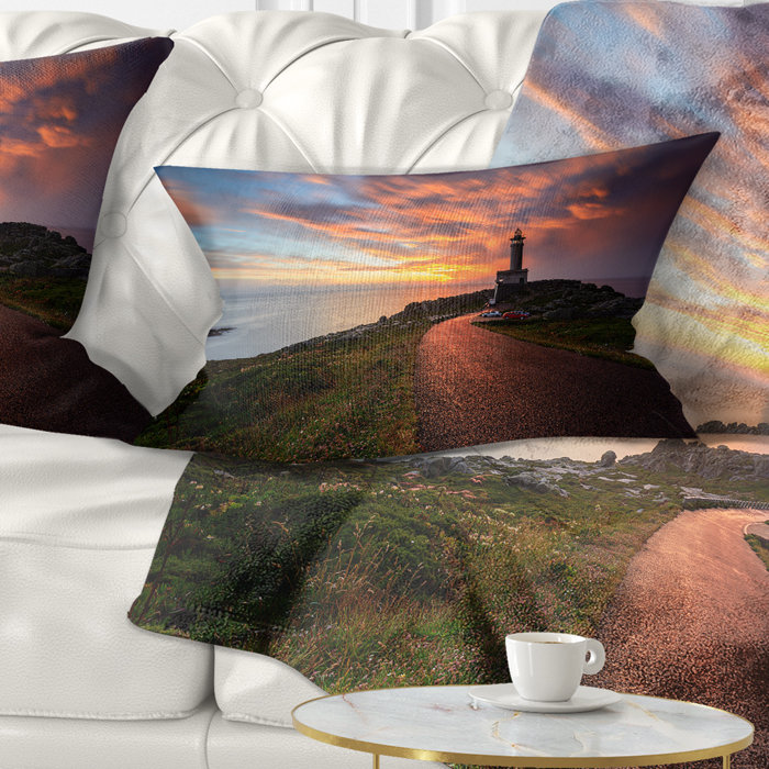 Coussin de mer punta nariga phare espagne, 12 po x 20 po, Coussin lombaire
