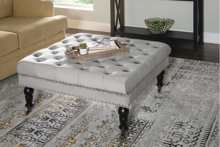 Landis 34.6" Wide Tufted Square Cocktail Ottoman
