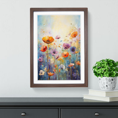 Wildflowers Abstract Art - Framed Print