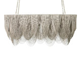 Medium Oval Leather Fringe Chandelier