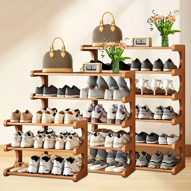 Multi-Layer Shoe Rack, Space-Saving Design, 14.17" H x 19.68" W x  9.05" D, 3