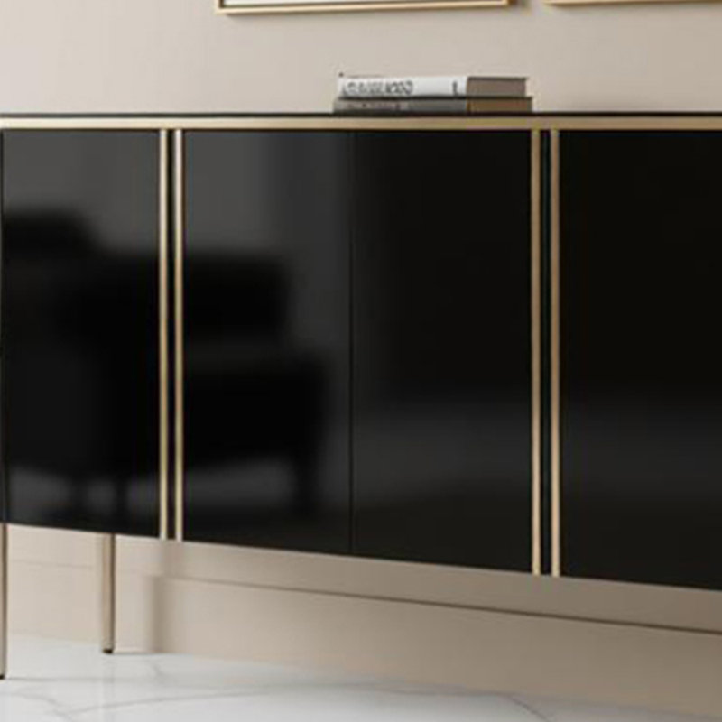Armoire de hall d'entrée moderne de luxe, H 35,43 po x l 47,24 po x P 15,75 po, Noir