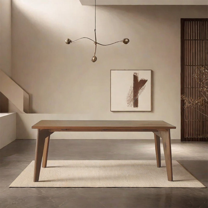 Ash Solid Wood Dining Table, 27.56" W x 62.99" L