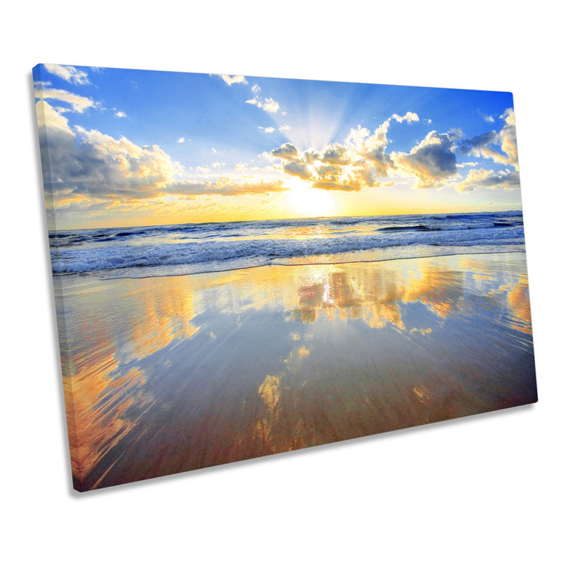 Sunset Beach Australia Seascape - Wrapped Canvas Print, 91.4cm H x 137.2cm W x 4cm D