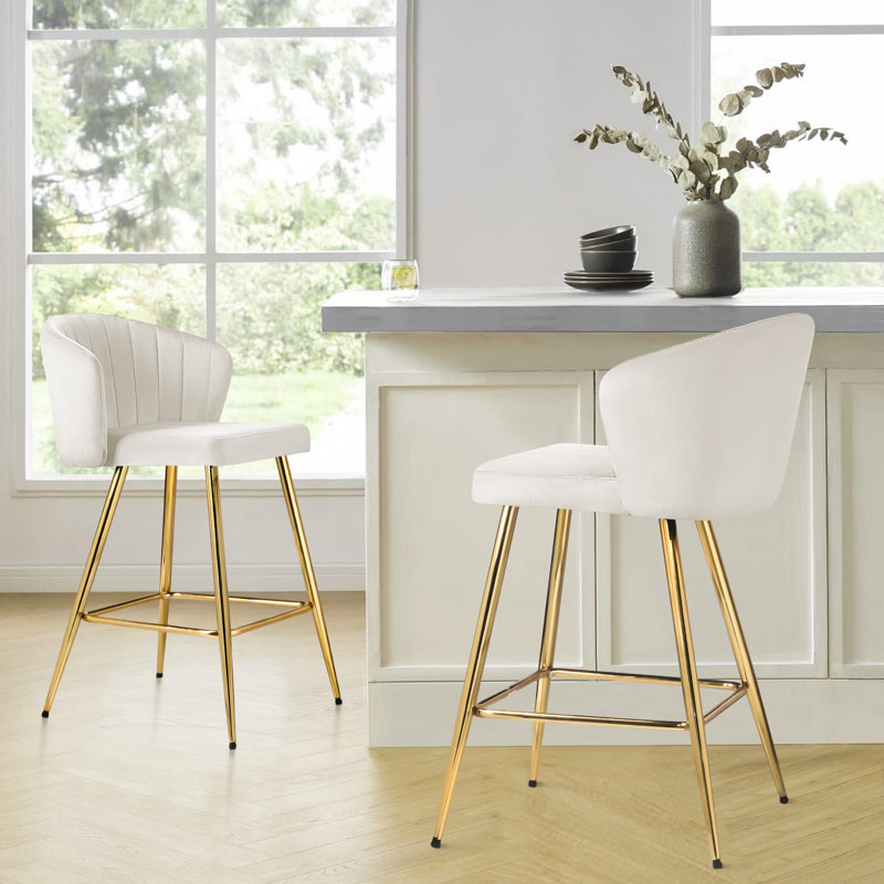 Tabouret de comptoir 25 po Mancenillier, Blanc