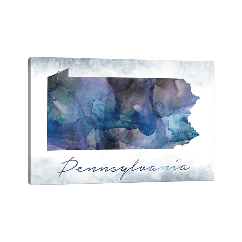 Pennsylvania State Bluish - Wrapped Canvas Print, 30.48cm H x 45.72cm W