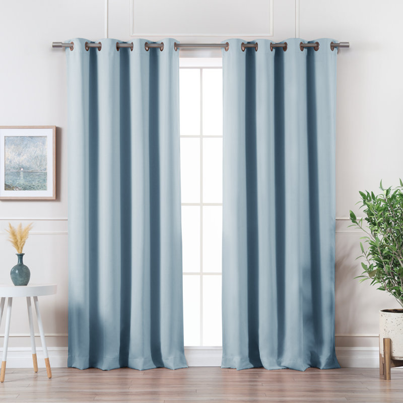 Aubreey Blackout Curtain Panel Pair, 52" W x 90" L, Sky Blue