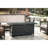 57In Outdoor Fireplace With Gas Propane Supply, 50000Btu Aluminum Fire Pit Table Lid & Glass, Rectangular Dinning For Garden Backyard Deck Patio, Hammered Black Purity, Use, Dining Touch,