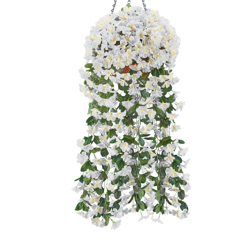 Fleurs de cerisier suspendues artificielles, Blanc