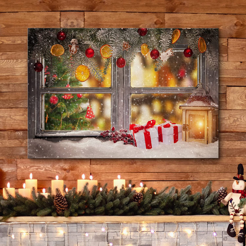 Célébration de Noël, impression, H 16 po x l 24 po, Toile tendue