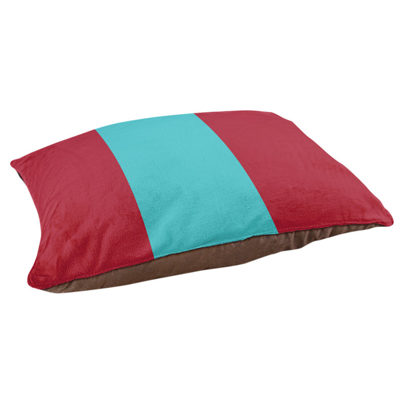 Coussin Arizona, Moyen (l 28 po x P 18 po x H 9,5 po), Rouge Sedona / bleu sarcelle / rouge Sedona