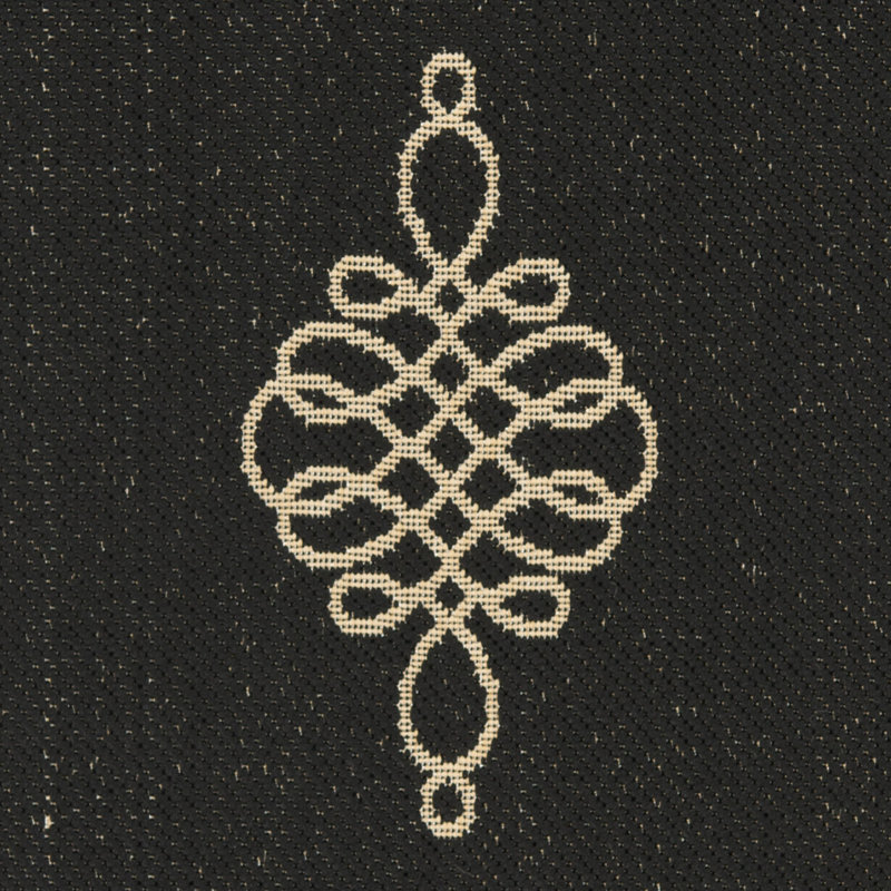 Tapis d'intérieur / extérieur Cherene, Rectangle 4 pi x 5 pi 7 po, Black/Cream