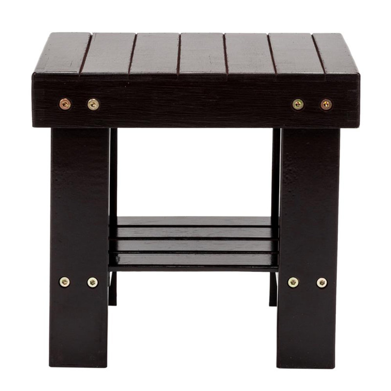 Orchard Street Solid Wood Accent Stool, Coffee