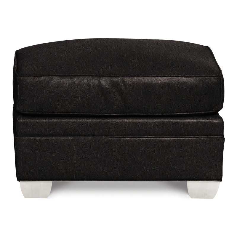 Repose-pieds American Bungalow 28 "Hillcrest, Casablanca, Cuir véritable encre Ziggy