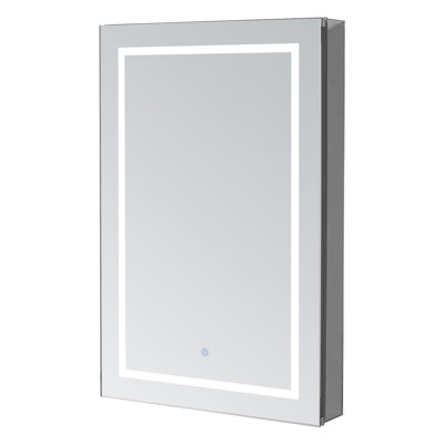 Donnie 24"W x 30"H x 5"D Left Hinge, LED Medicine Cabinet with Defogger, Dimmer, Adjustable LED 3X Magnifying Mirror, Electrical Outlets, Recessed or Surface Mount.