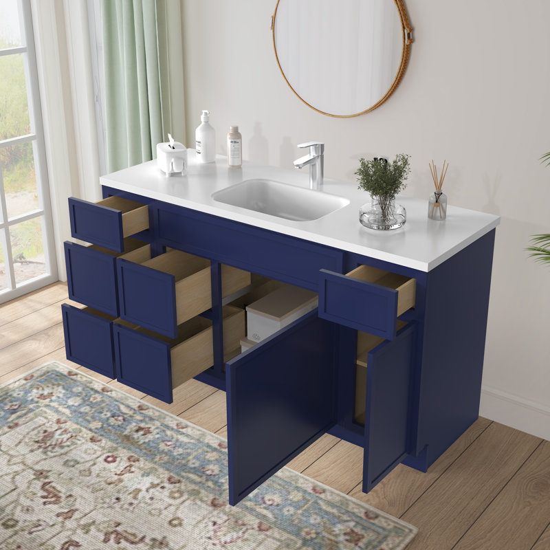 Base de meuble-lavabo simple 60 po seulement, Bleu
