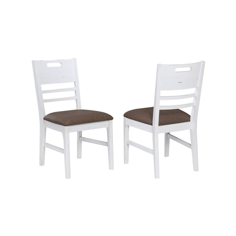 Chaise rembourrée en bois massif avec poignée et dossier