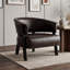 Fauteuil à oreilles en similicuir-850505037