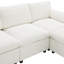 Canapé modulaire en chenille 86,5 po, poches de rangement, canapé en U à 5 places avec coussins et 2 repose-pieds-2071166285