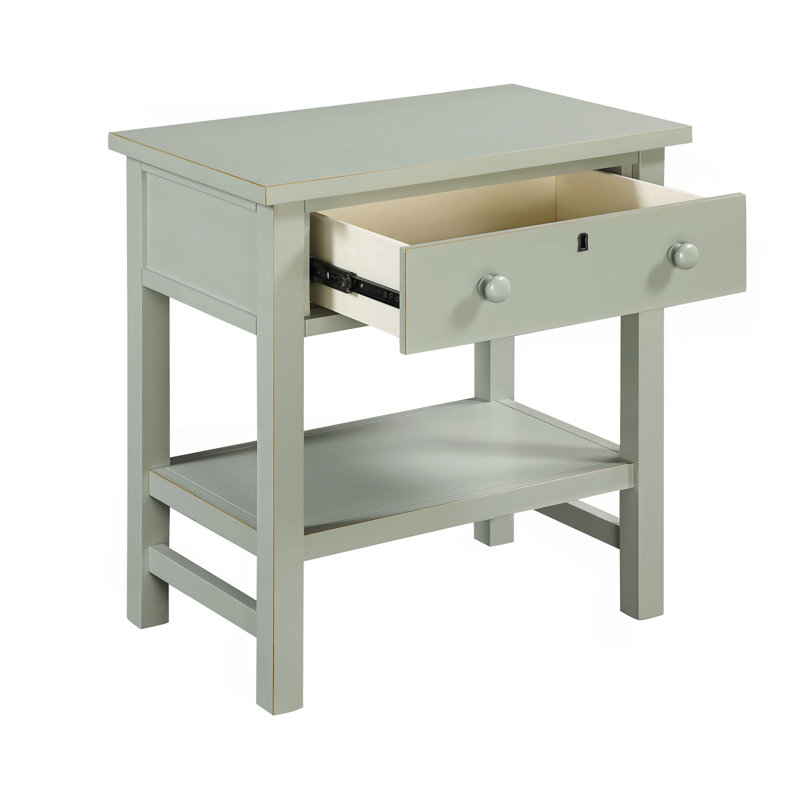 Table de chevet de rangement à 1 tiroir Finley, Gris antique
