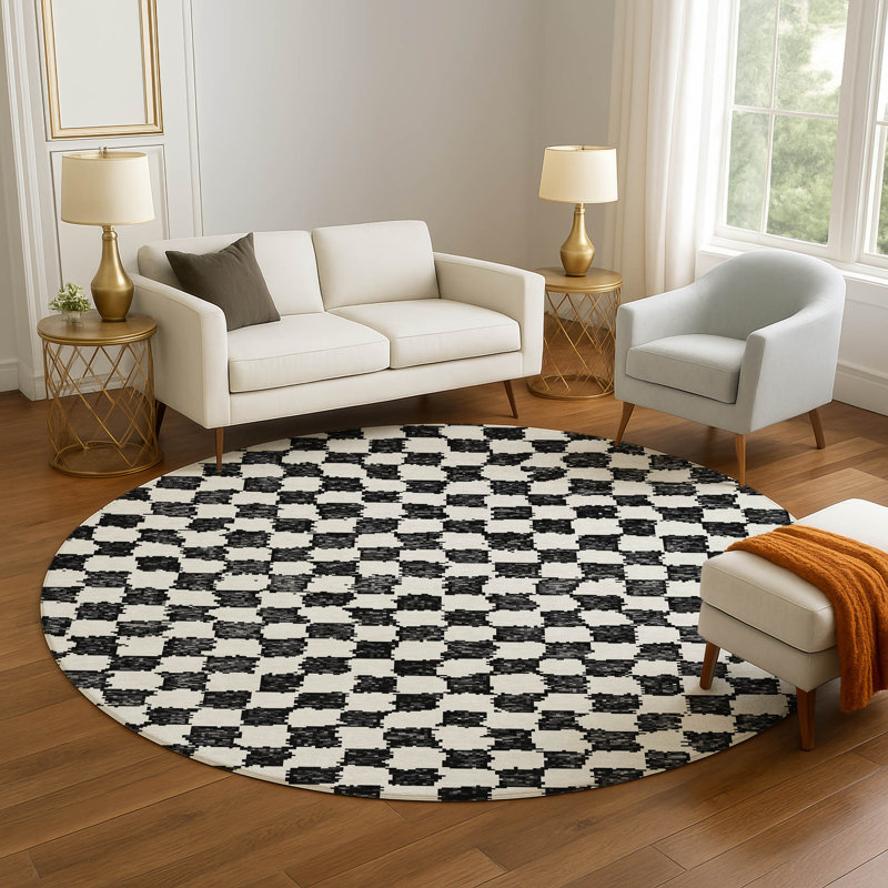 Premium Machine Washable Millbrook AMF1958 Geometric Rug, Round 8'