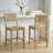 Cledia 21" Wide Rustic Farmhouse Style Solid Wood Ratten Seat Counter Stool