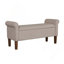 Banc de rangement entièrement rembourré, roulé, coussin de siège rembourré de mousse, couvercle rabattable, structure en bois massif et contreplaqué, espace de pieds en noyer moyen, siège
