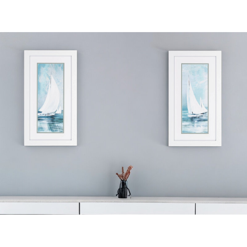 Toile de fond blanche, ensemble de 2 reproductions d’art encadrées