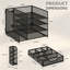 Black Mesh 4‑Tier Desk Organizer
