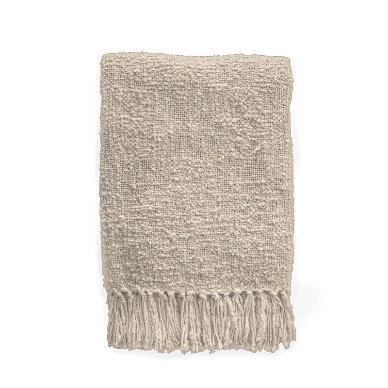 Cozy Hand Woven Throw Blanket, Beige