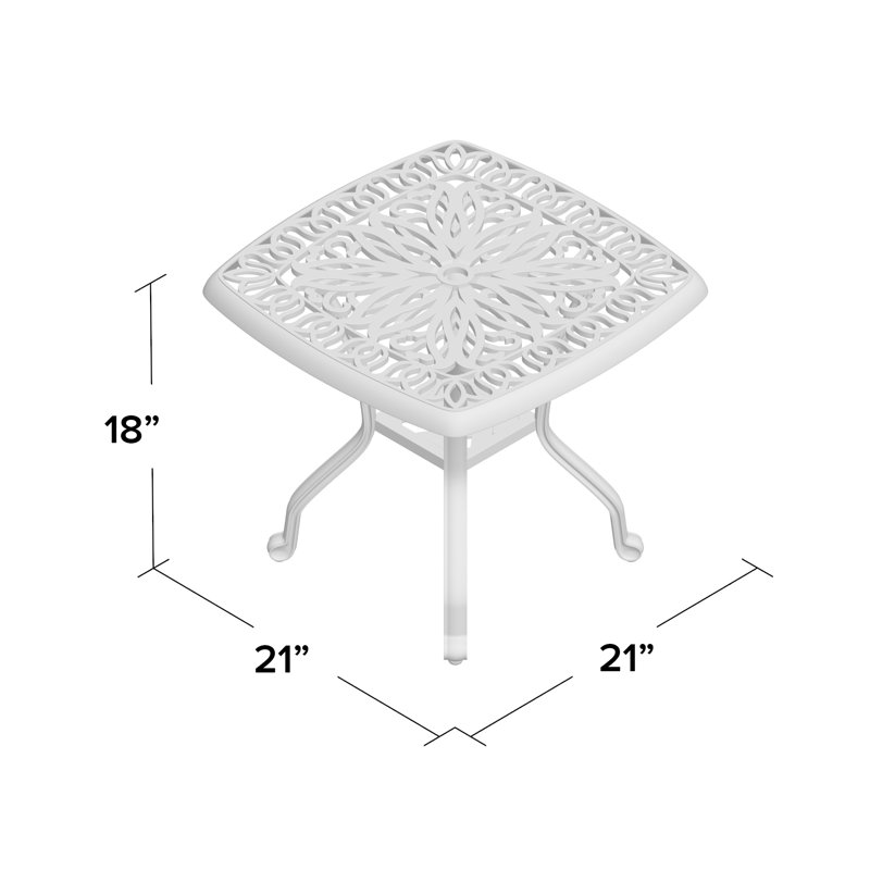 Allene Square Metal Outdoor Side Table , in. W 21'' in. D