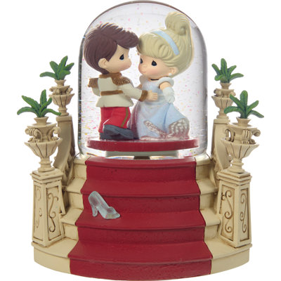 Precious Moments Cinderella and the Prince Dancing Rotating Musical Snow Globe Waterball 6.5 Inch