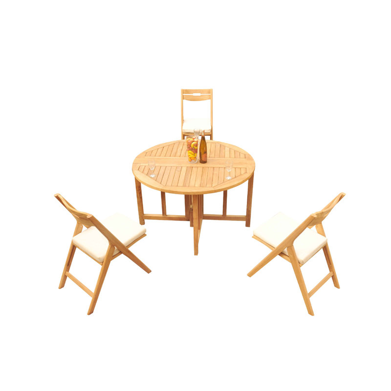 Surfliner Outdoor 4 - Piece Teak Dining Set, 3