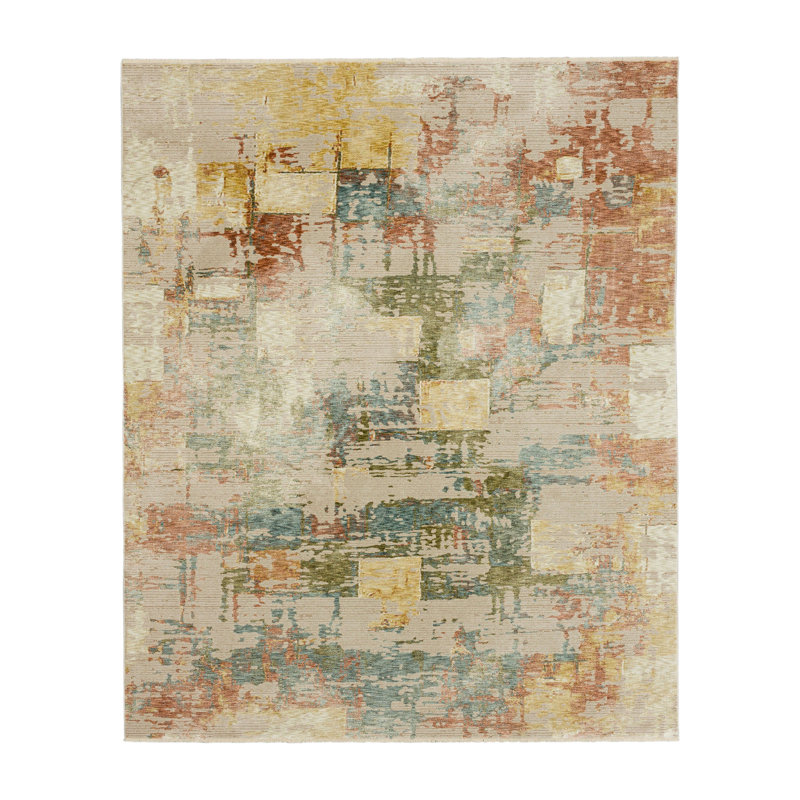 Karastan Momento Cream Modern Abstract Area Rug, Rectangle 10' x 14'