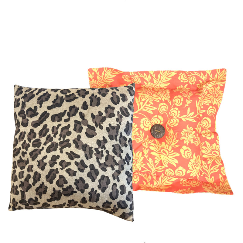 Sumba Buttons Cotton Reversible Throw Pillow